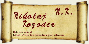 Nikolaj Kozoder vizit kartica
